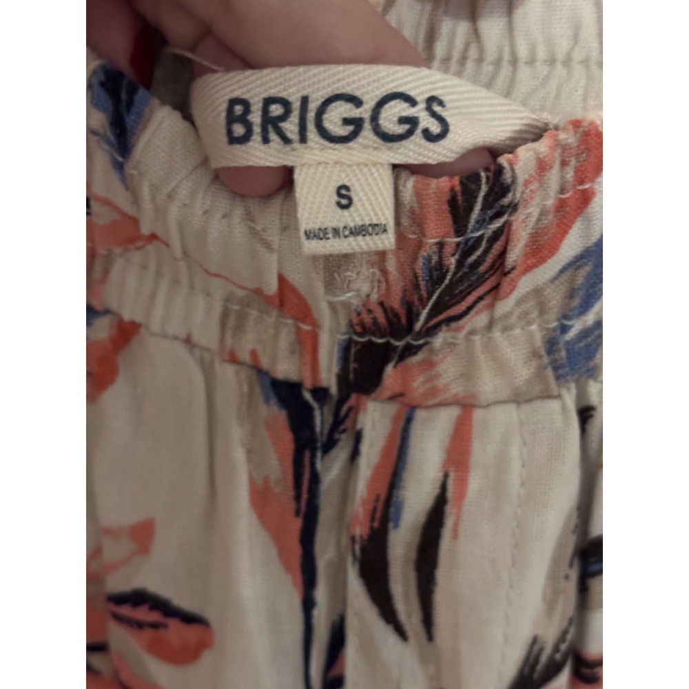 Briggs Trousers Women's Small Beige Floral Pattern wide-Leg Pull-On Pants‎ - Picture 5 of 6